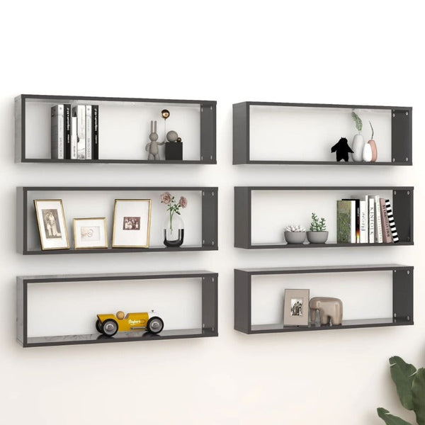 Wall Cube Shelves 6 Pcs 80X15x26.5 Cm Engineered Wood Bookshelves