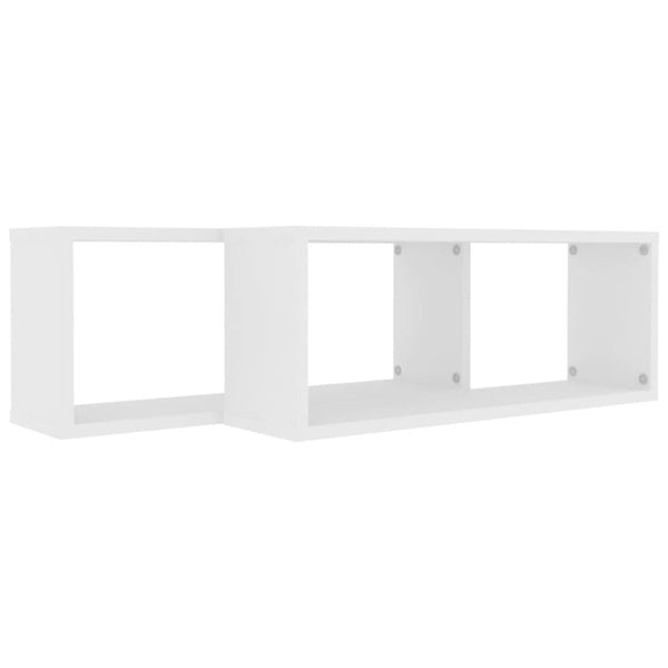 Wall Cube Shelves 2 Pcs White 60X15x23 Cm Engineered Wood Bookshelves
