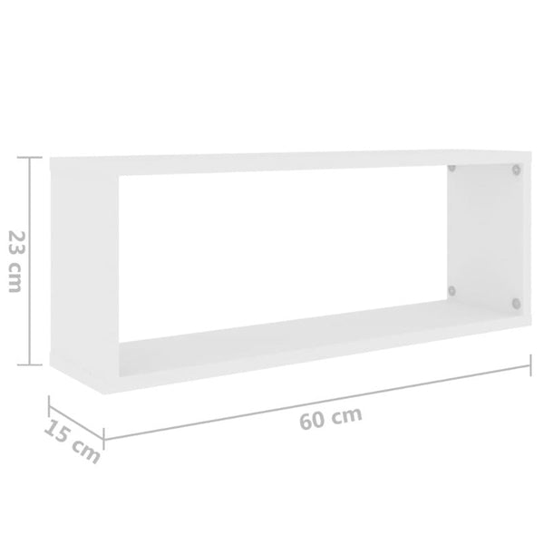 Wall Cube Shelves 4 Pcs White 60X15x23 Cm Engineered Wood