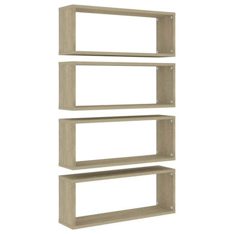 Wall Cube Shelves 4 Pcs Sonoma Oak 60X15x23 Cm Engineered Wood Wall Shelves