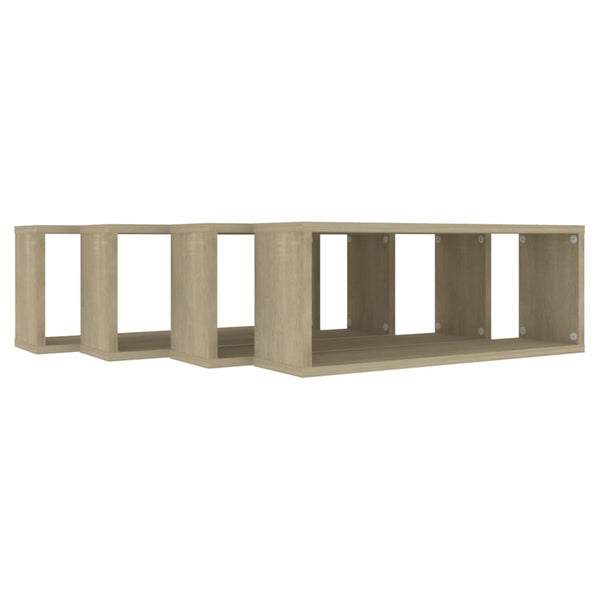 Wall Cube Shelves 4 Pcs Sonoma Oak 60X15x23 Cm Engineered Wood Wall Shelves