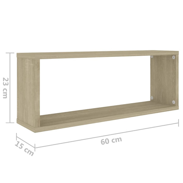 Wall Cube Shelves 4 Pcs Sonoma Oak 60X15x23 Cm Engineered Wood Wall Shelves