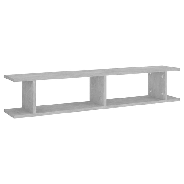 Vidaxl 2 Pcs Concrete Grey 105X18x20 Cm Engineered Wood Wall Shelves
