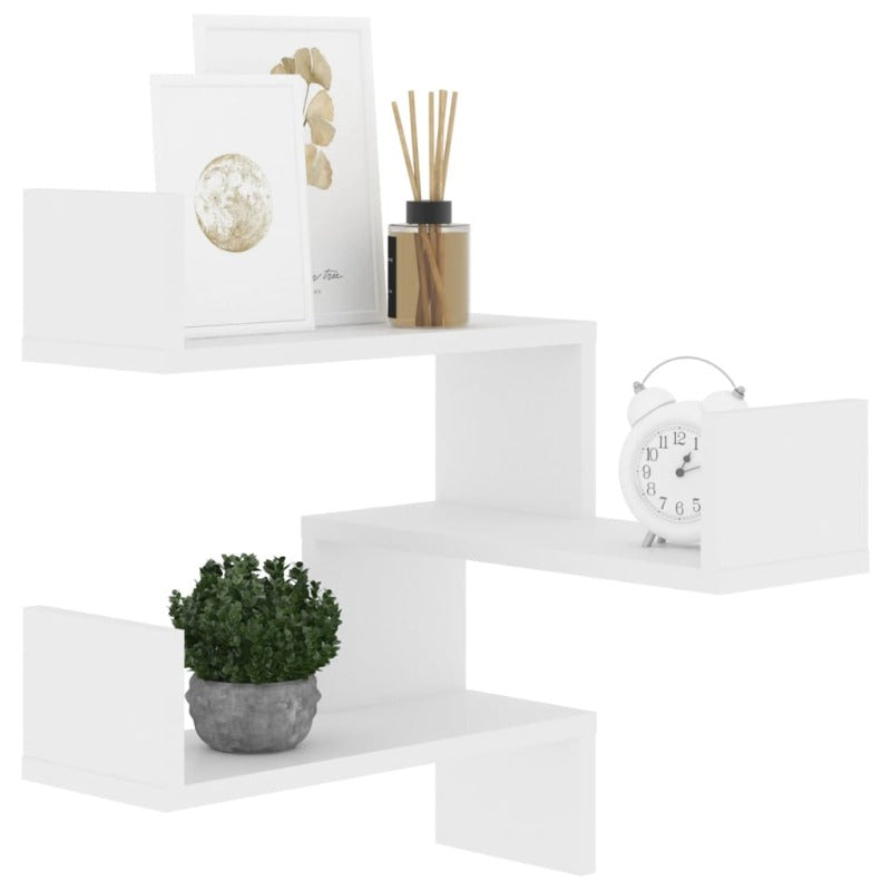 Wall Corner Shelf White 40X40x50 Cm Engineered Wood Bookshelves