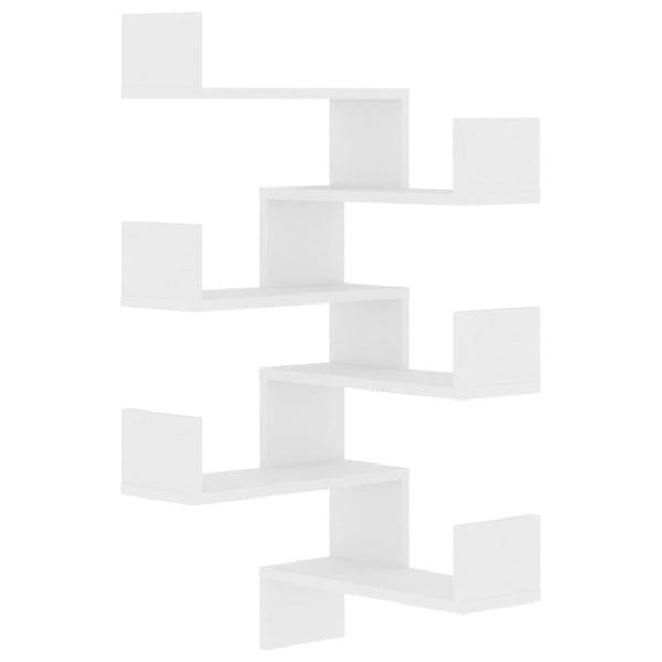 Vidaxl Wall Corner Shelves 2 Pcs White 40X40x50 Cm Engineered Wood Wall Shelves