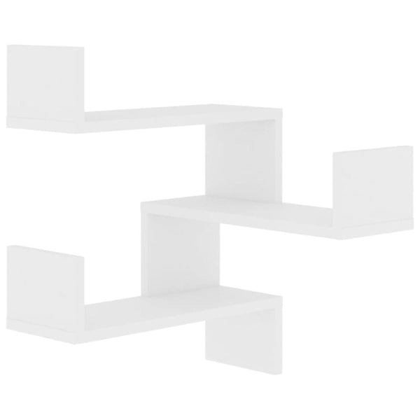 Vidaxl Wall Corner Shelves 2 Pcs White 40X40x50 Cm Engineered Wood Wall Shelves