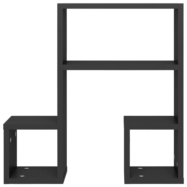 2 Pcs Grey 50X15x50 Cm Engineered Wood Wall Shelves