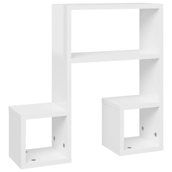 Wall Shelves 2 Pcs High Gloss White 50X15x50 Cm Engineered Wood