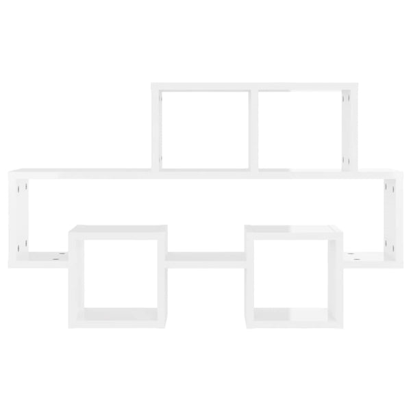 Car-Shaped Wall Shelf High Gloss White 82X15x51 Cm Engineered Wood