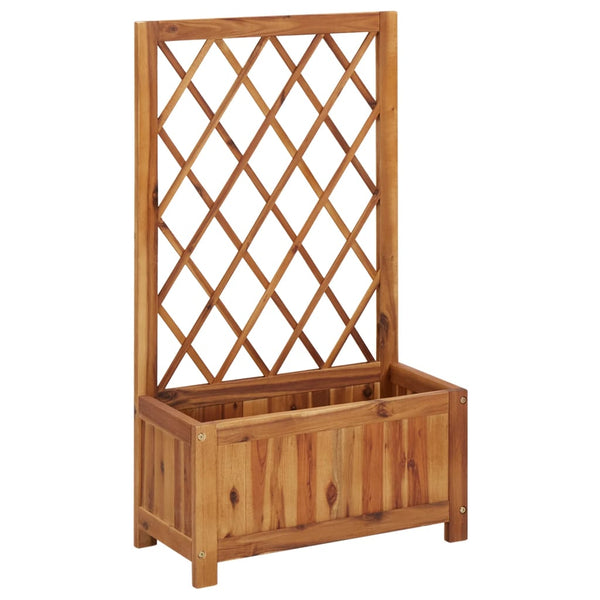 Vidaxl Garden Raised Bed With Trellis Solid Acacia Wood Raised Garden Beds