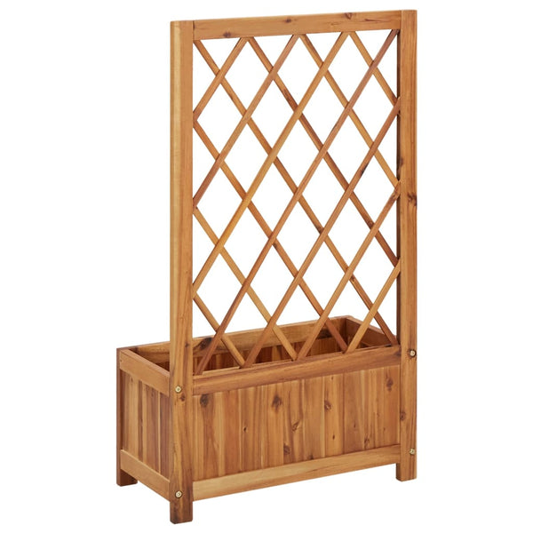 Vidaxl Garden Raised Bed With Trellis Solid Acacia Wood Raised Garden Beds