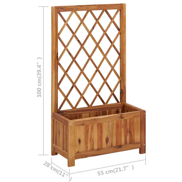 Vidaxl Garden Raised Bed With Trellis Solid Acacia Wood Raised Garden Beds