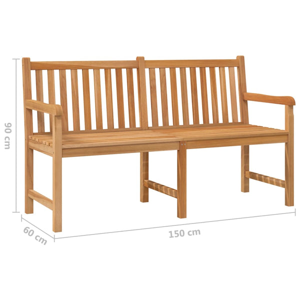 Garden Bench 150 Cm Solid Teak Wood Patio Benches