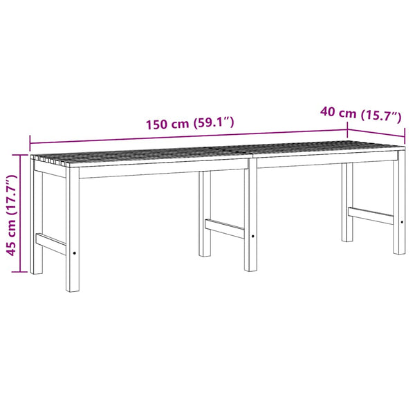 Vidaxl Garden Bench 150 Cm Solid Teak Wood Patio Benches