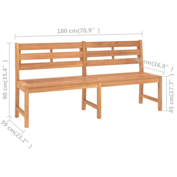 Garden Bench 180 Cm Solid Teak Wood Patio Benches