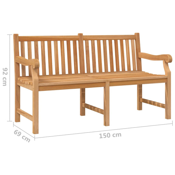 Garden Bench 150 Cm Solid Teak Wood Benches