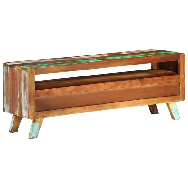 Tv Cabinet Multicolour 110X30x40 Cm Solid Reclaimed Wood Tv Stands & Entertainment Units