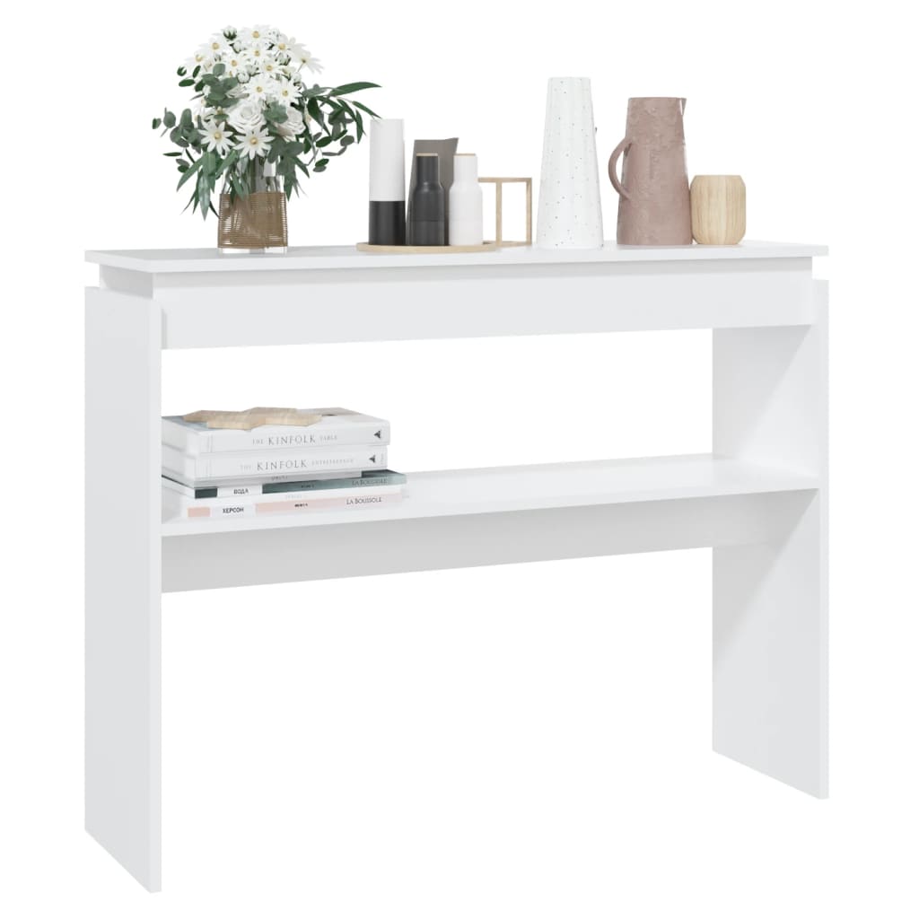 Console Table White 102X30x80 Cm Engineered Wood Tables