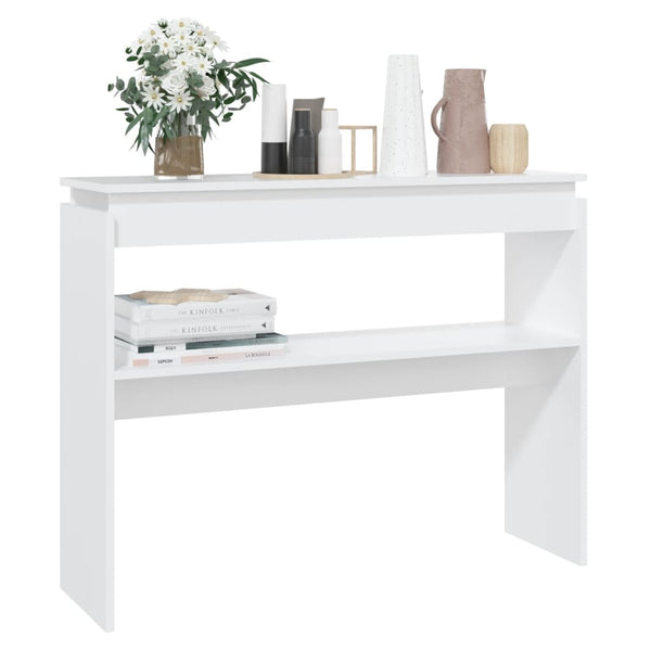 Console Table White 102X30x80 Cm Engineered Wood Tables