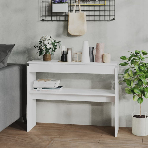 Console Table White 102X30x80 Cm Engineered Wood Tables