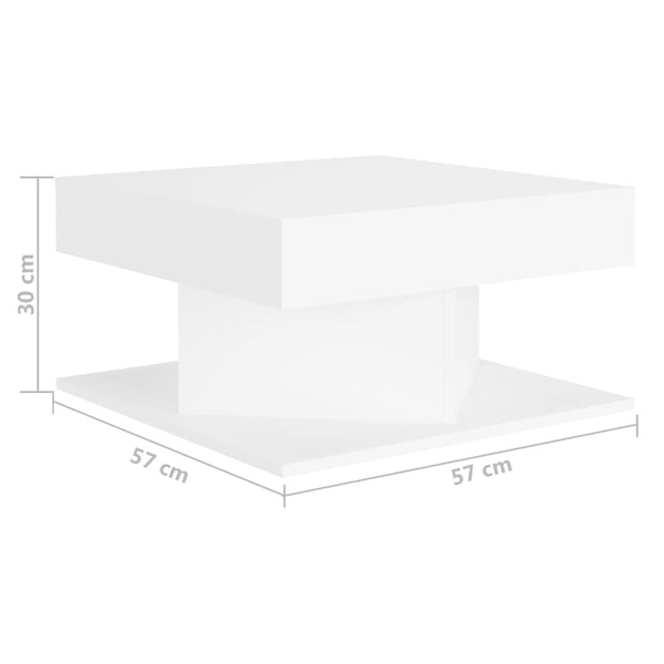 Coffee Table White 57X57x30 Cm Engineered Wood Coffee Tables
