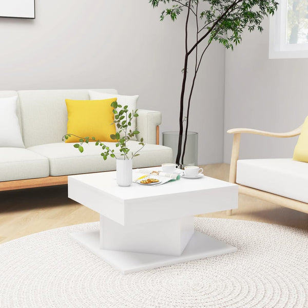Coffee Table White 57X57x30 Cm Engineered Wood Coffee Tables