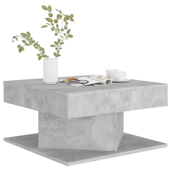 Coffee Table Concrete Grey 57X57x30 Cm Engineered Wood Coffee Tables