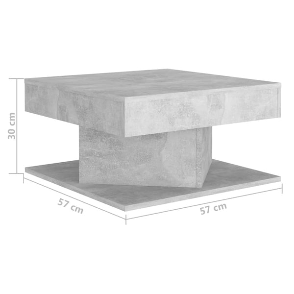 Coffee Table Concrete Grey 57X57x30 Cm Engineered Wood Coffee Tables