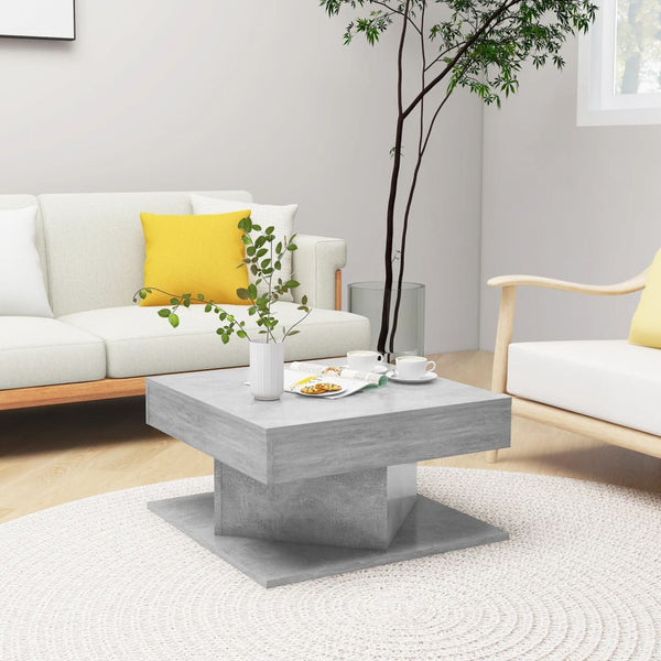 Coffee Table Concrete Grey 57X57x30 Cm Engineered Wood Coffee Tables