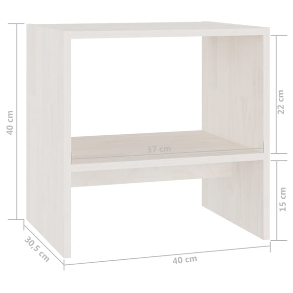 Bedside Tables Bedside Cabinets 2 Pcs White 40X30.5X40 Cm Solid Pinewood