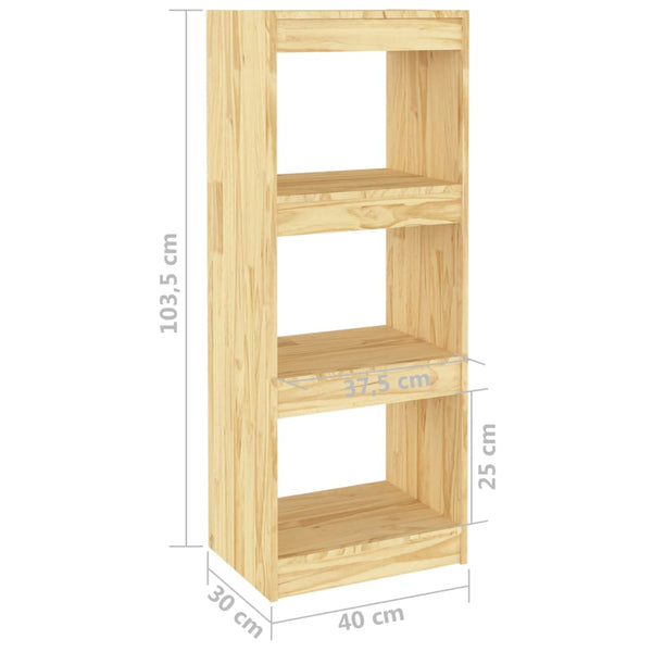 Book Cabinet/Room Divider 40X30x103.5 Cm Solid Pinewood Bookshelves