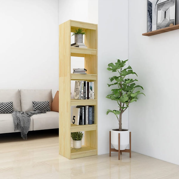 Book Cabinet/Room Divider 40X30x167.5 Cm Solid Pinewood Bookshelves