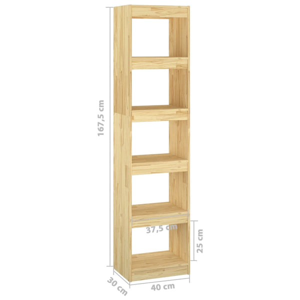 Book Cabinet/Room Divider 40X30x167.5 Cm Solid Pinewood Bookshelves