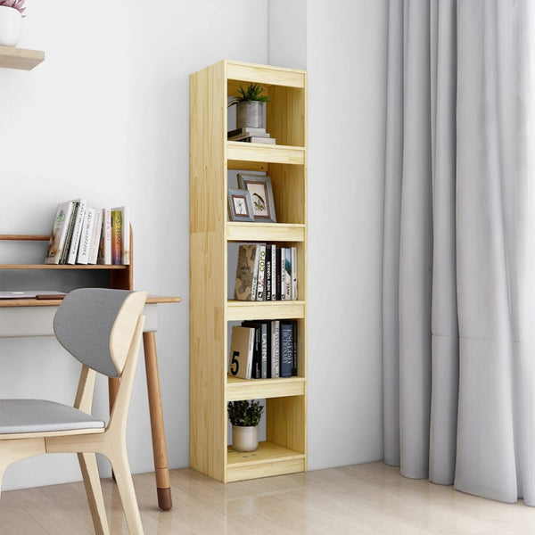 Book Cabinet/Room Divider 40X30x167.5 Cm Solid Pinewood Bookshelves