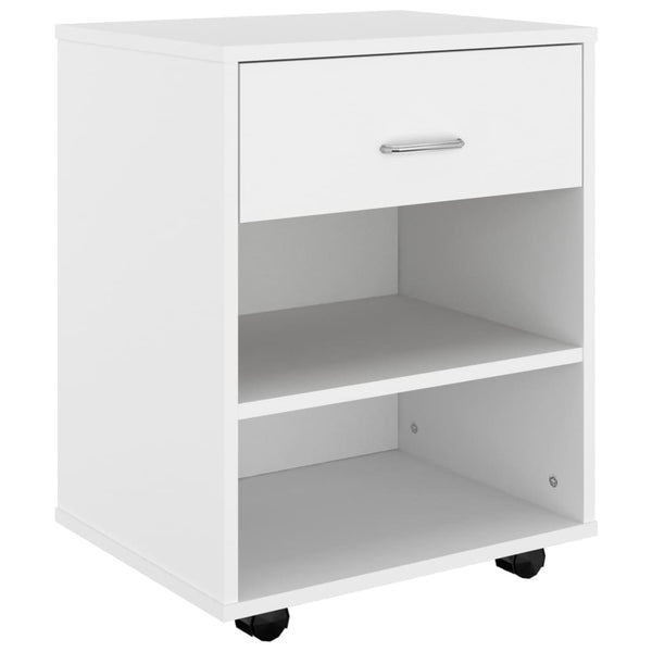Rolling Cabinet White 46X36x59 Cm Engineered Wood Cabinets & Cupboards