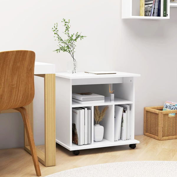 Rolling Cabinet White 60X45x60 Cm Engineered Wood Filing Cabinets