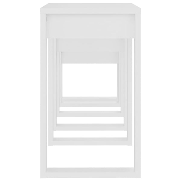 Nesting 3 Pcs White Engineered Wood Tables