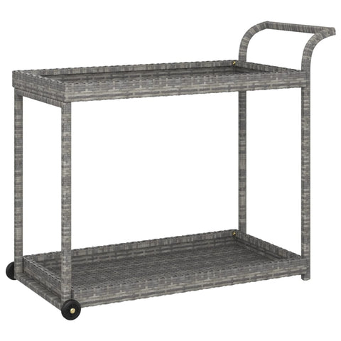 Bar Cart Grey 100X45x83 Cm Poly Rattan Kitchen Carts
