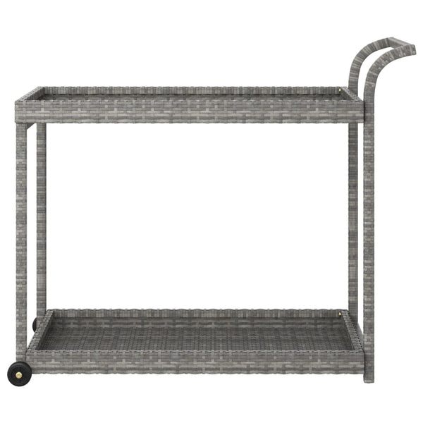 Bar Cart Grey 100X45x83 Cm Poly Rattan Kitchen Carts