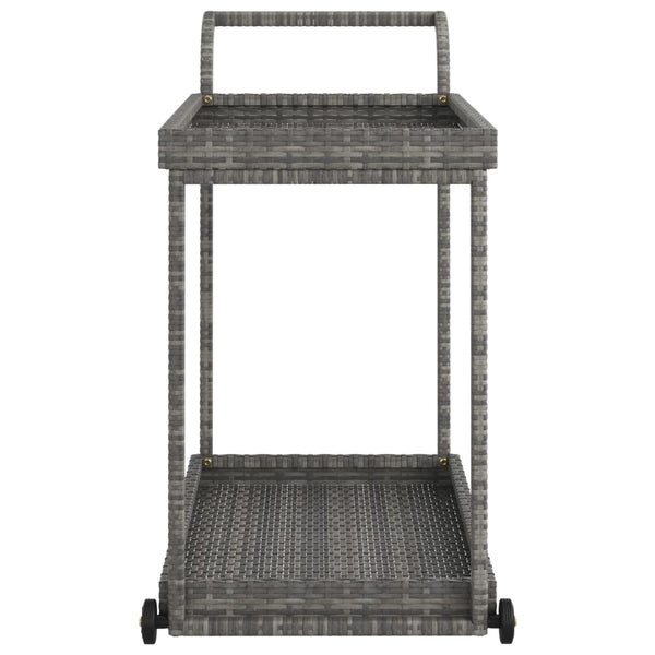 Bar Cart Grey 100X45x83 Cm Poly Rattan Kitchen Carts
