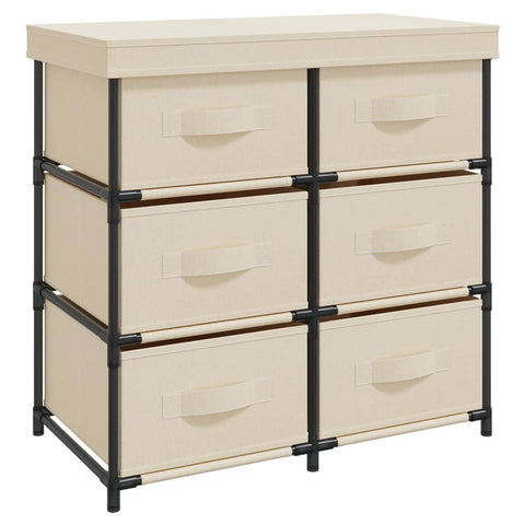 Storage Cabinet With 6 Drawers 55X29x55 Cm Cream Steel Cabinets & Cupboards