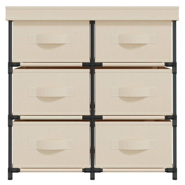 Storage Cabinet With 6 Drawers 55X29x55 Cm Cream Steel Cabinets & Cupboards