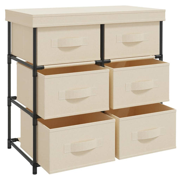 Storage Cabinet With 6 Drawers 55X29x55 Cm Cream Steel Cabinets & Cupboards