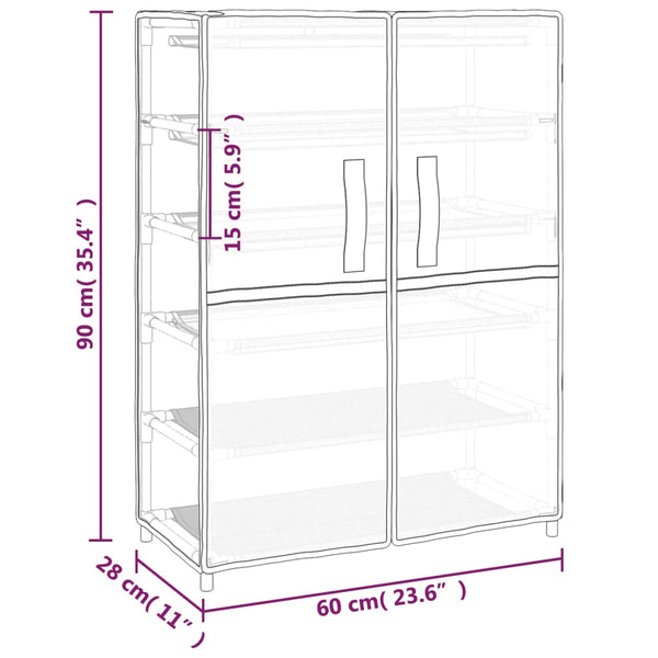 Shoe Cabinet Grey 60X28x90 Cm Fabric Shoe Cabinets