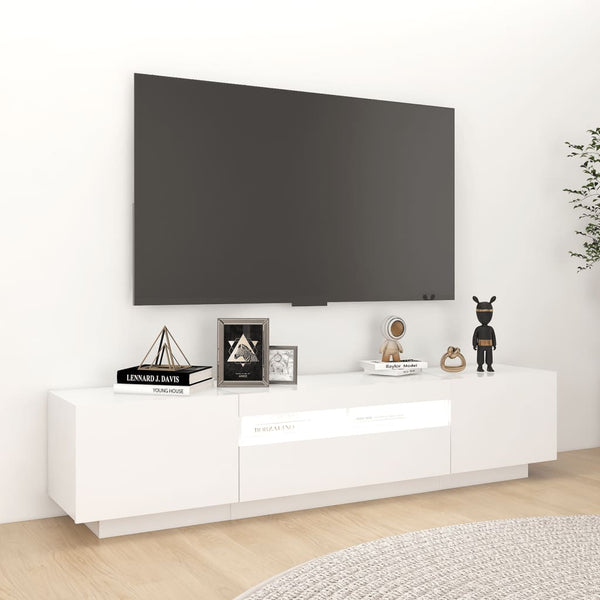Tv Cabinet With Led Lights White 180X35x40 Cm Tv Stands & Entertainment Units