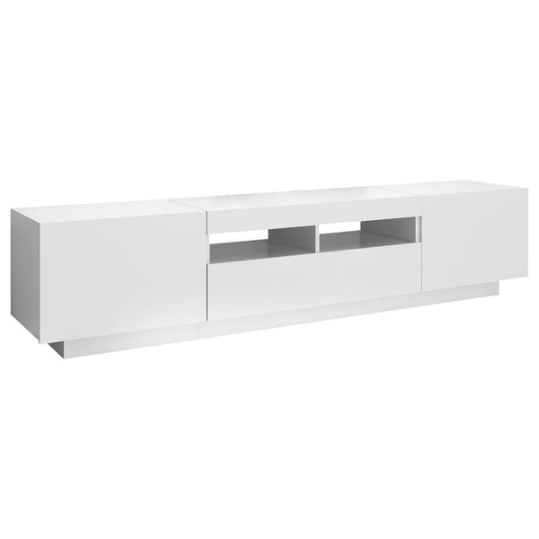 Tv Cabinet With Led Lights White 180X35x40 Cm Tv Stands & Entertainment Units