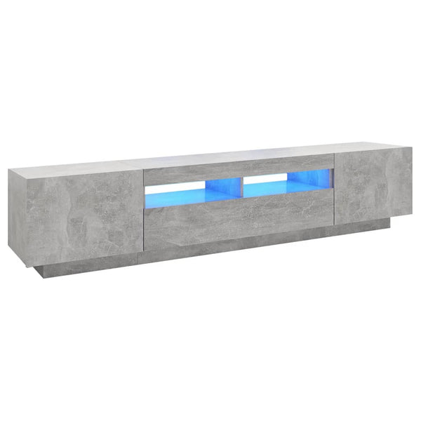 Vidaxl Tv Cabinet With Led Lights Concrete Grey 200X35x40 Cm Tv Stands & Entertainment Units