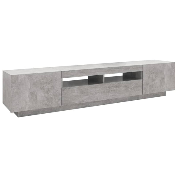 Vidaxl Tv Cabinet With Led Lights Concrete Grey 200X35x40 Cm Tv Stands & Entertainment Units
