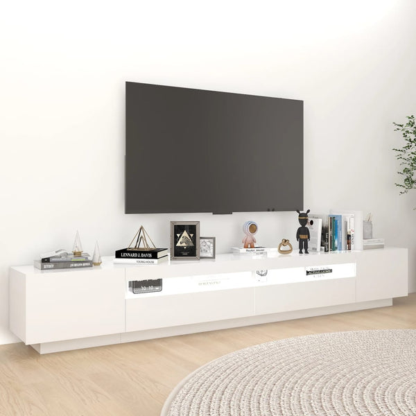 Vidaxl Tv Cabinet With Led Lights White 260X35x40 Cm Tv Stands & Entertainment Units