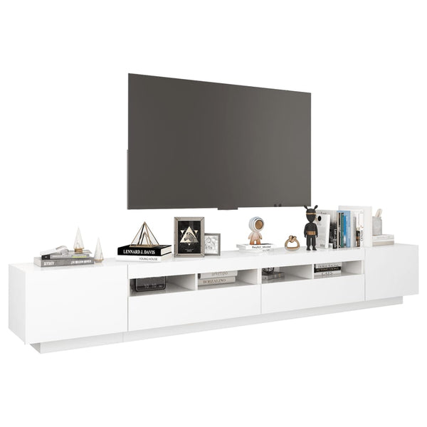 Vidaxl Tv Cabinet With Led Lights White 260X35x40 Cm Tv Stands & Entertainment Units